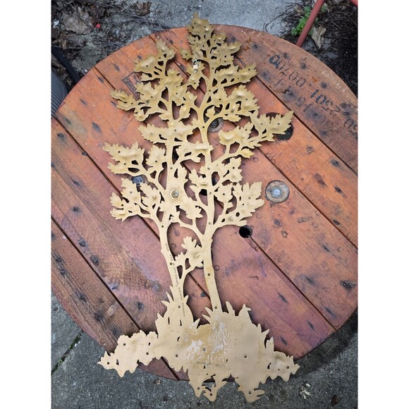 Vintage 1969 Gold Syroco Hollywood Regency Trees & Flowers # 7115 31”x16" - Picture 2 of 3